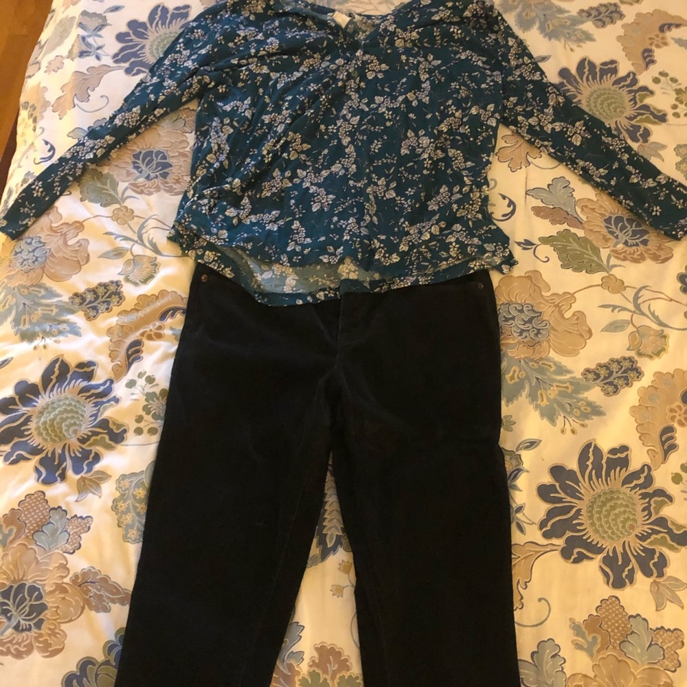 Old Navy Rockstar skinny jeans & H&M top
